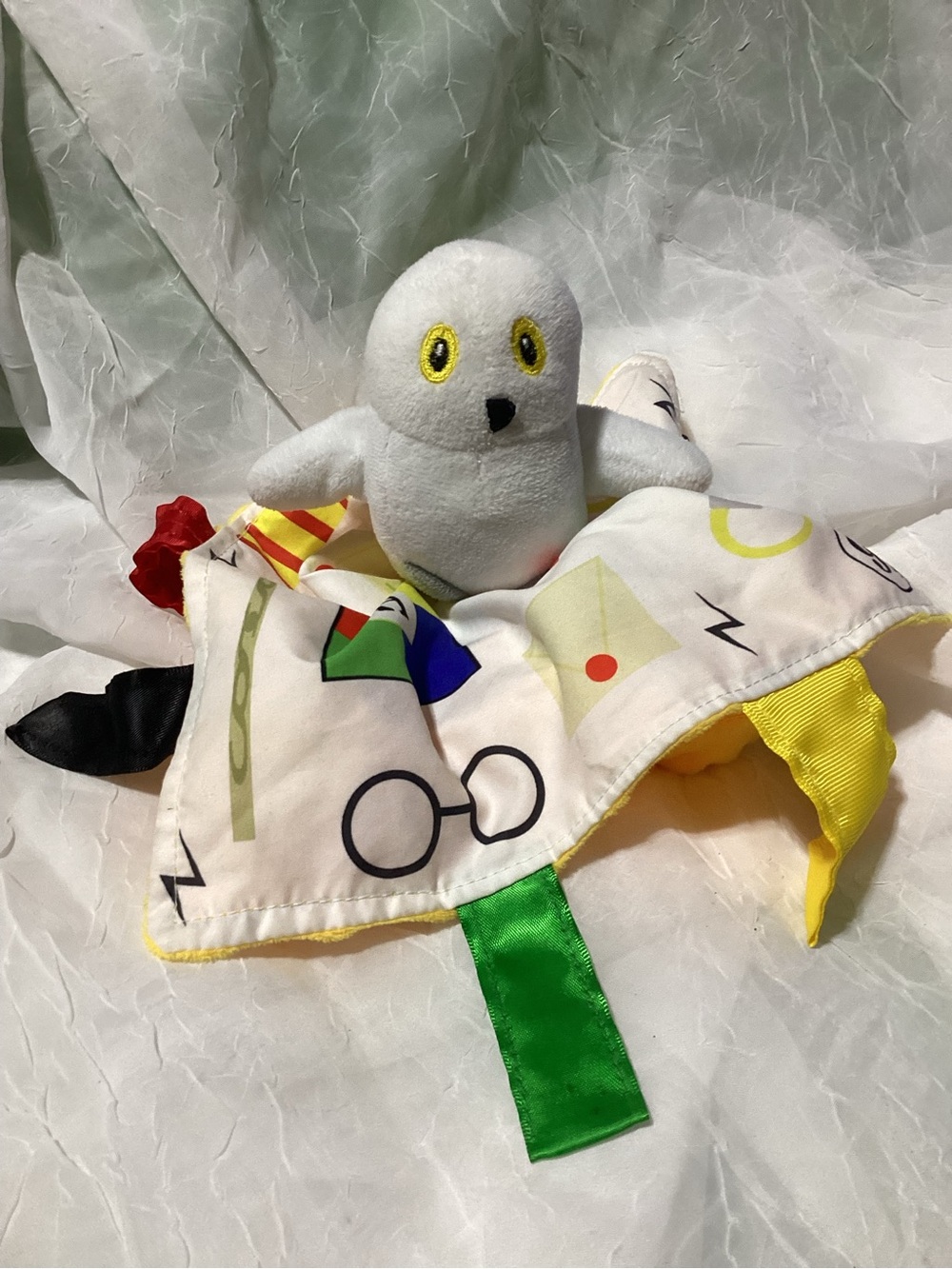Baby Jack & Co 10x10” Wizard Lovey Owl Tag Toy for Babies Learning Sensory